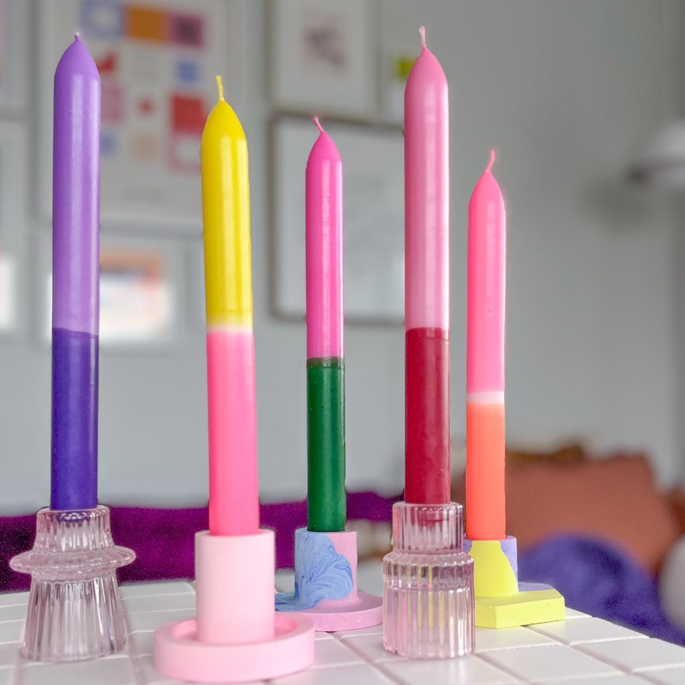 
            
                Load image into Gallery viewer, Dip Dye Candlestick 24cm - More Colors
            
        