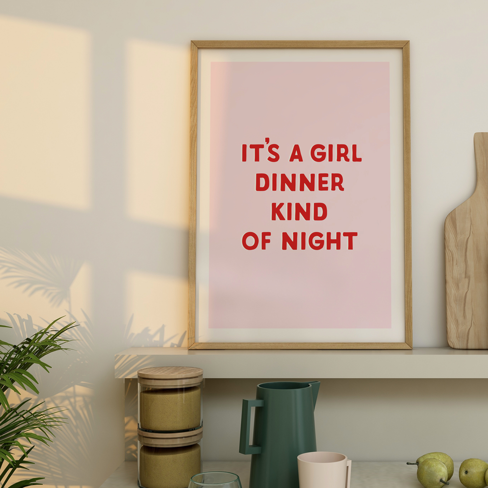 
            
                Load image into Gallery viewer, It&amp;#39;s a Girl Dinner Kind of Night Print - Tiger and Tea
            
        