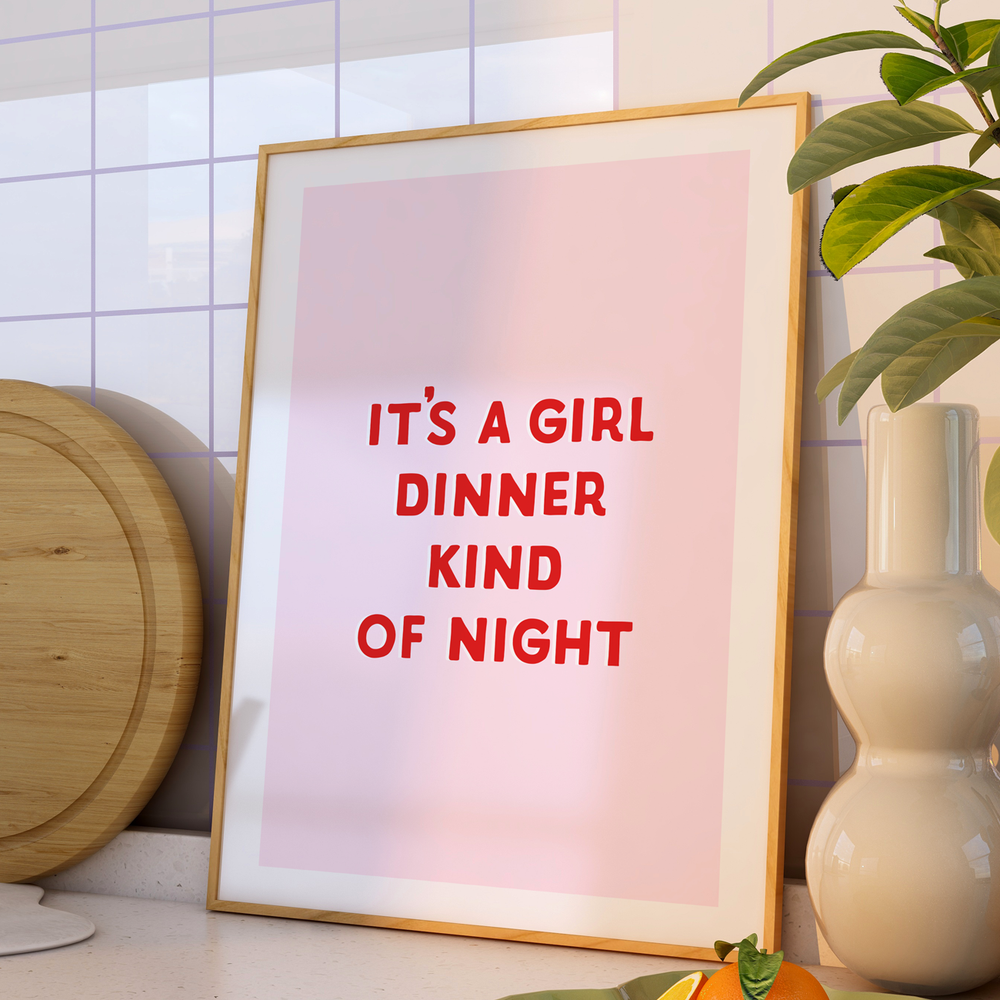 
            
                Load image into Gallery viewer, It&amp;#39;s a Girl Dinner Kind of Night Print - Tiger and Tea
            
        