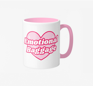 Emotional Baggage Pink Accent Mug (4439314563106)