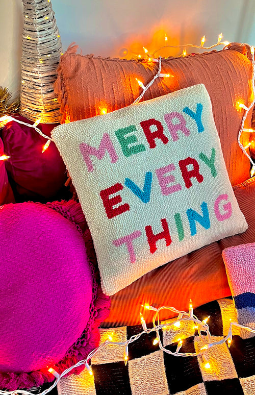 Merry Everything Throw Pillow Tiger and Tea